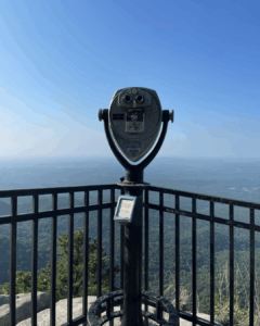paid binocular stand looking out over a valley in Western SC.